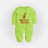 Kutty Pattasu Full Body Suit - LIME GREEN - New Born (Chest 7.5")