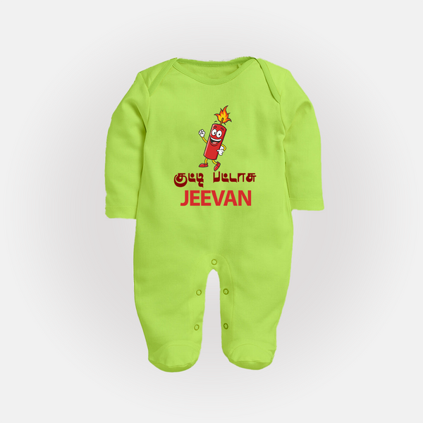 Kutty Pattasu Full Body Suit - LIME GREEN - New Born (Chest 7.5")