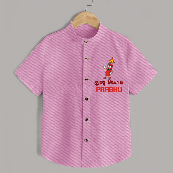 Kutty Pattas Shirt | Custom Baby Shirt for Diwali Celebration - BABY PINK - 0 - 6 Months Old (Chest 23")