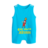 Kutty Pattasu Button Romper - SKY BLUE - New Born (Chest 18")