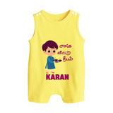 Little Deepam Boy Button Romper - PASTEL YELLOW - New Born (Chest 18")