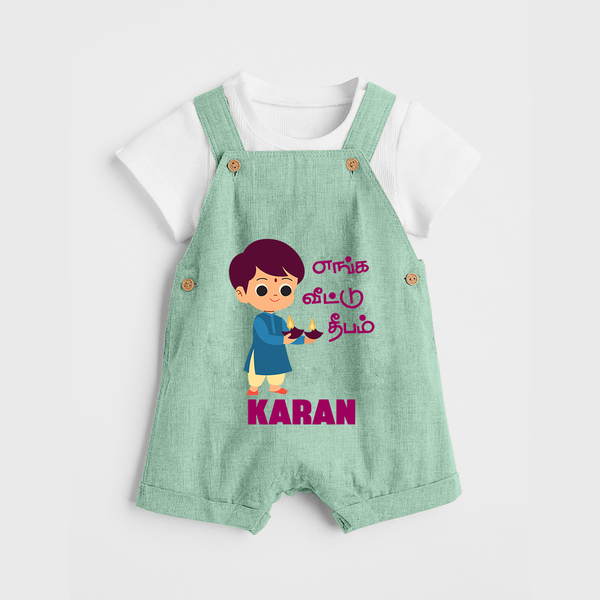 Little Deepam Boy Dungaree - MINT GREEN - 0 - 5 Months Old (Chest 18")