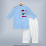 Little Deepam Boy Kurta - BABY BLUE - 3 - 6 Months Old (Chest 24", Kurta Length 14'', Waist 19", Pant Length 14")