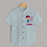 Little Deepam Boy Shirt - ARCTIC BLUE - 0 - 6 Months Old (Chest 23")