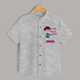 Enga Veetu Dheepam Shirt | Personalized Baby Shirt for Little Festival Star - GREY - 0 - 6 Months Old (Chest 23")