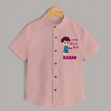 Little Deepam Boy Shirt - PEACH - 0 - 6 Months Old (Chest 23")