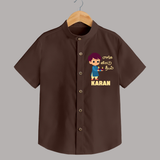Little Deepam Boy Shirt - CHOCOLATE BROWN - 0 - 6 Months Old (Chest 23")