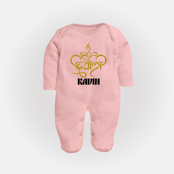 Shubh Diwali Sparkle Full Body Suit - BABY PINK - New Born (Chest 7.5")