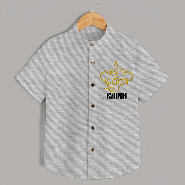 Shubh Diwali Sparkle Shirt - GREY - 0 - 6 Months Old (Chest 23")