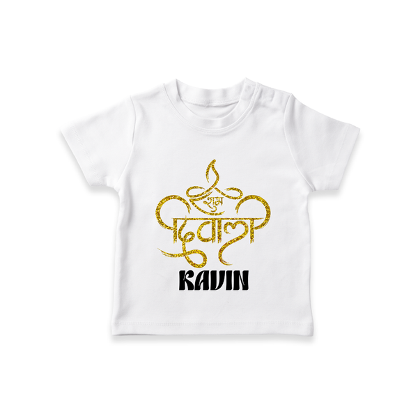 Shubh Diwali Sparkle Tshirt - WHITE - 0-5 Months Old (Chest 17")