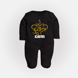 Shubh Diwali Sparkle Full Body Suit - BLACK - New Born (Chest 7.5")