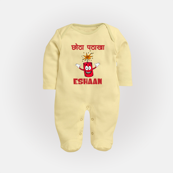Chota Patakha Full Body Suit - PASTEL YELLOW - New Born (Chest 7.5")