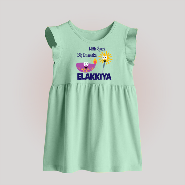 Little Spark Big Dhamaka Baby Frock - MINT GREEN - 0 - 3 Months Old (Chest 17")