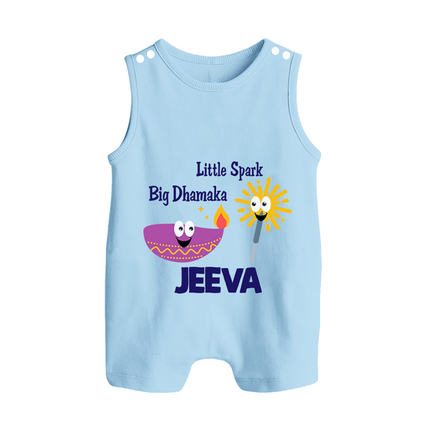 Little Big Dhamaka Romper Suit | Custom Baby Romper Suit for Festival Fun - BABY BLUE - 0 - 5 Months Old (Chest 18")