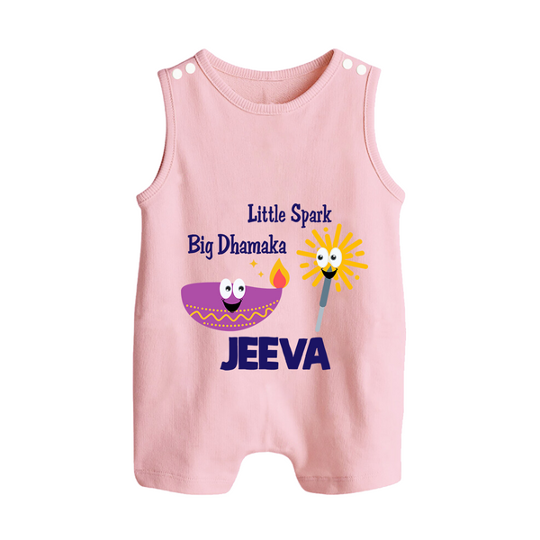 Little Big Dhamaka Romper Suit | Custom Baby Romper Suit for Festival Fun - BABY PINK - 0 - 5 Months Old (Chest 18")