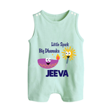 Little Big Dhamaka Romper Suit | Custom Baby Romper Suit for Festival Fun - MINT GREEN - 0 - 5 Months Old (Chest 18")