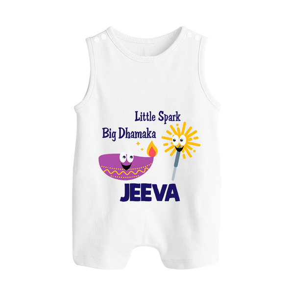 Little Big Dhamaka Romper Suit | Custom Baby Romper Suit for Festival Fun - WHITE - 0 - 5 Months Old (Chest 18")