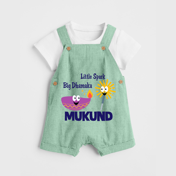 Little Spark Big Dhamaka Dungaree - MINT GREEN - 0 - 5 Months Old (Chest 18")