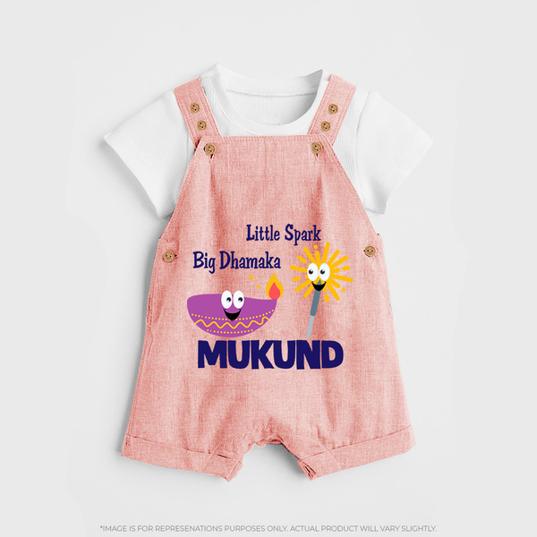 Little Spark Big Dhamaka Dungaree - PEACH - 0 - 5 Months Old (Chest 18")