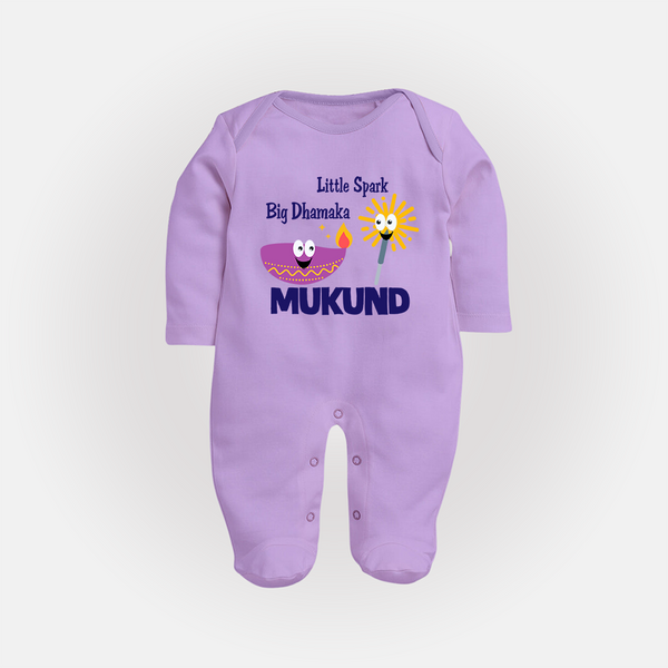 Little Spark Big Dhamaka Full Body Suit - LILAC - New Born (Chest 7.5")