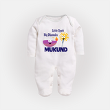 Little Spark Big Dhamaka Full Body Suit - WHITE - New Born (Chest 7.5")