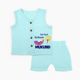 Little Spark Big Dhamaka Jabla Set - BABY BLUE - 0 - 3 Months Old (Chest 9.8")