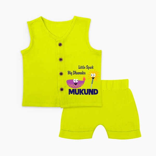 Little Spark Big Dhamaka Jabla Set - LIME GREEN - 0 - 3 Months Old (Chest 9.8")