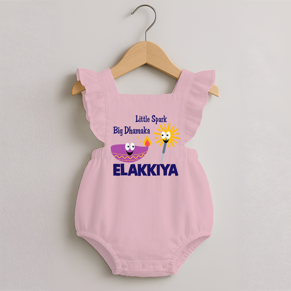 Little Spark Big Dhamaka Romper Frock - BABY PINK - 0 - 3 Months Old (Chest 19")