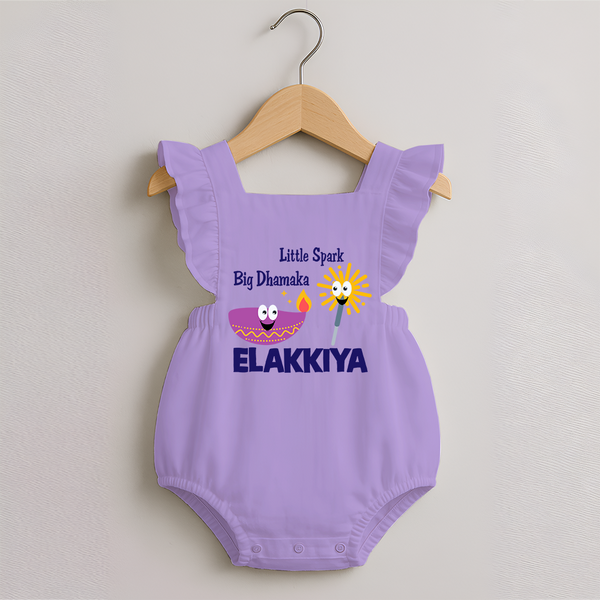 Little Spark Big Dhamaka Romper Frock - LILAC - 0 - 3 Months Old (Chest 19")