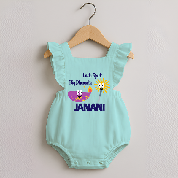 Little Big Dhamaka Romper Frock | Custom Baby Romper Frock for Festival Fun - MINT GREEN - 0 - 3 Months Old (Chest 19")
