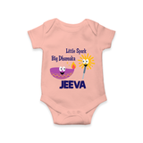 Little Big Dhamaka Romper | Custom Baby Romper for Festival Fun - PEACH - New Born (Chest 14")