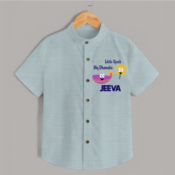 Little Big Dhamaka Shirt | Custom Baby Shirt for Festival Fun - ARCTIC BLUE - 0 - 6 Months Old (Chest 23")
