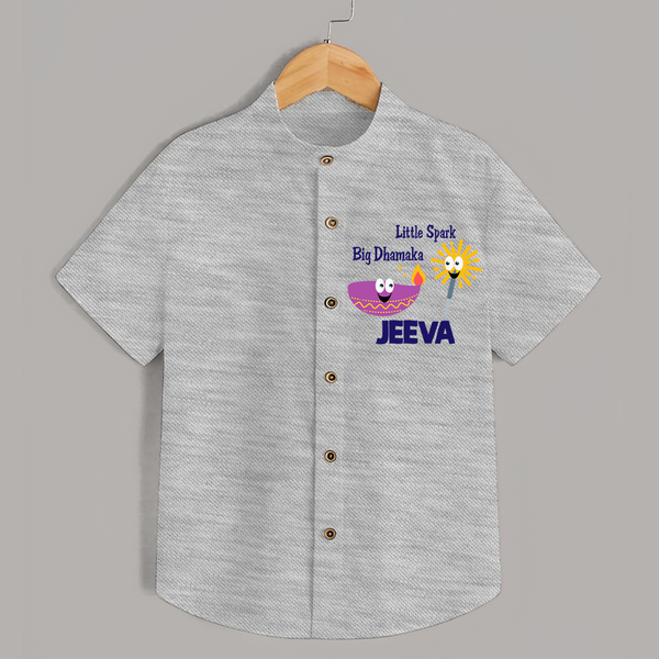 Little Big Dhamaka Shirt | Custom Baby Shirt for Festival Fun - GREY - 0 - 6 Months Old (Chest 23")