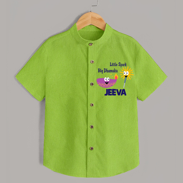 Little Big Dhamaka Shirt | Custom Baby Shirt for Festival Fun - LIME GREEN - 0 - 6 Months Old (Chest 23")