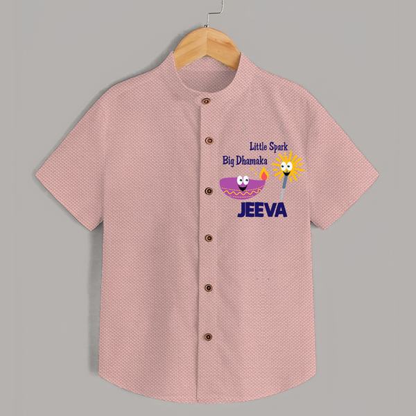 Little Big Dhamaka Shirt | Custom Baby Shirt for Festival Fun - PEACH - 0 - 6 Months Old (Chest 23")