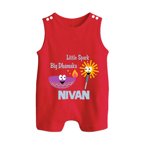 Little Big Dhamaka Romper Suit | Custom Baby Romper Suit for Festival Fun - RED - 0 - 5 Months Old (Chest 18")