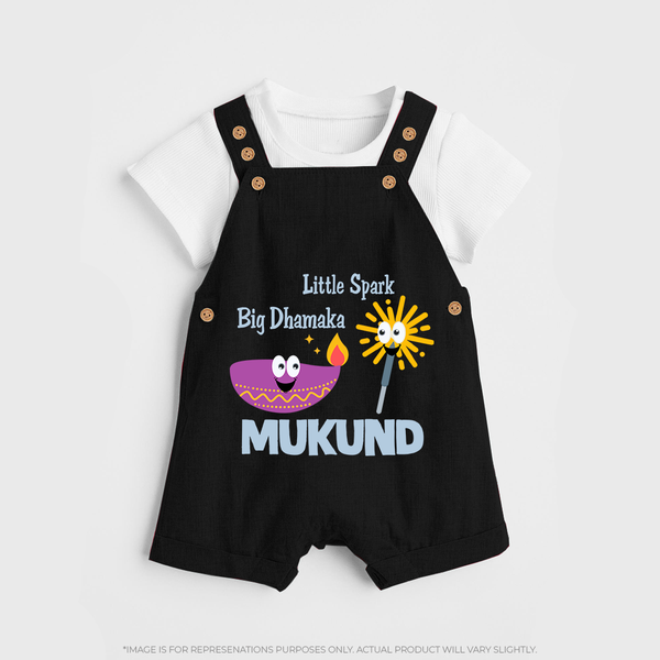 Little Spark Big Dhamaka Dungaree - BLACK - 0 - 5 Months Old (Chest 18")