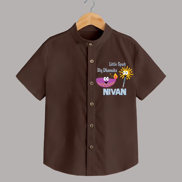 Little Big Dhamaka Shirt | Custom Baby Shirt for Festival Fun - CHOCOLATE BROWN - 0 - 6 Months Old (Chest 23")