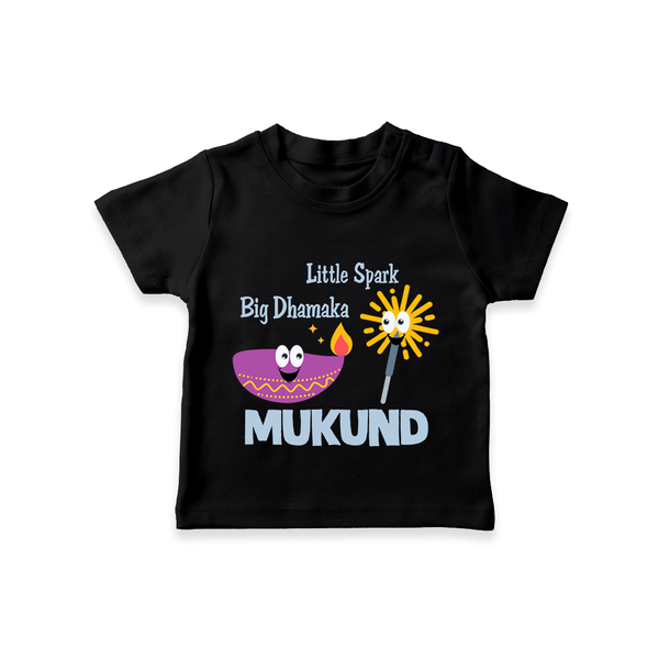 Little Spark Big Dhamaka Tshirt - BLACK - 0-5 Months Old (Chest 17")