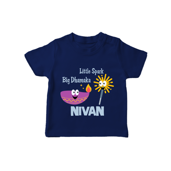 Little Big Dhamaka Tshirt | Custom Baby Tshirt for Festival Fun - NAVY BLUE - 0-5 Months Old (Chest 17")