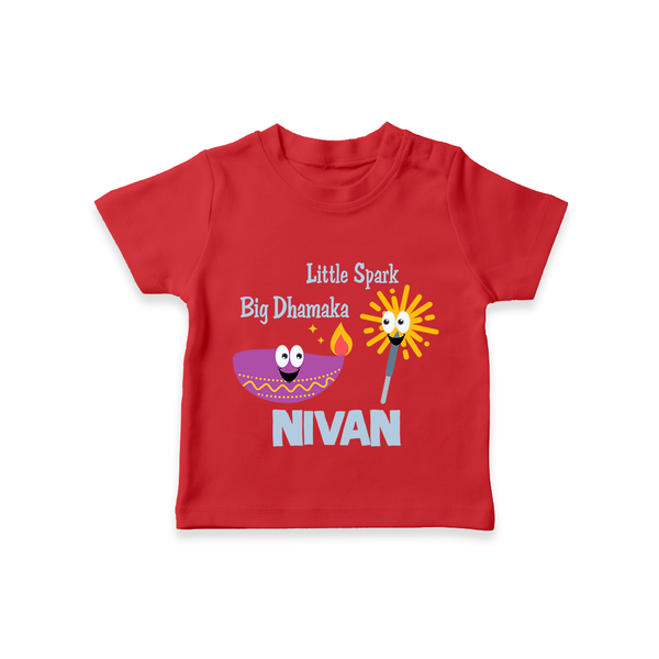 Little Big Dhamaka Tshirt | Custom Baby Tshirt for Festival Fun - RED - 0-5 Months Old (Chest 17")
