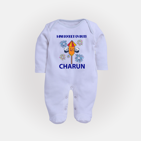 Mini Rocket Diwali Full Body Suit - BABY BLUE - New Born (Chest 7.5")