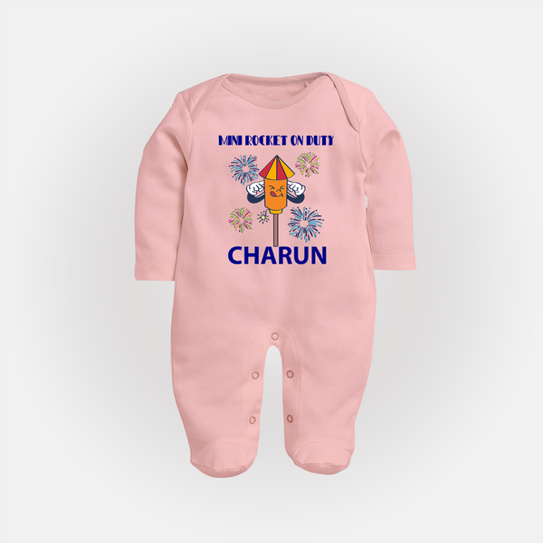 Mini Rocket Diwali Full Body Suit - BABY PINK - New Born (Chest 7.5")