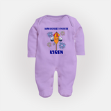 Mini Rocket on Duty Sleep suit | Personalized Baby Sleep suit for Diwali Celebration - LILAC - New Born (Chest 7.5")