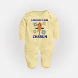 Mini Rocket Diwali Full Body Suit - PASTEL YELLOW - New Born (Chest 7.5")