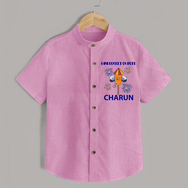 Mini Rocket Diwali Shirt - BABY PINK - 0 - 6 Months Old (Chest 23")