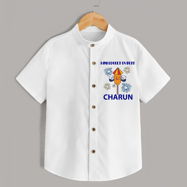 Mini Rocket Diwali Shirt - WHITE - 0 - 6 Months Old (Chest 23")
