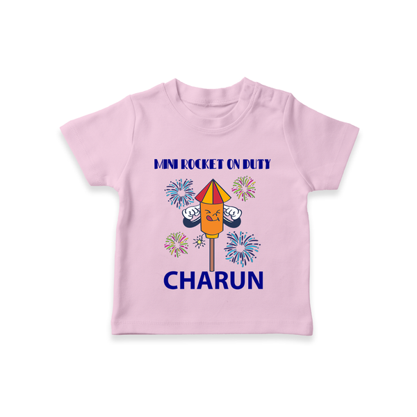 Mini Rocket Diwali Tshirt - BABY PINK - 0-5 Months Old (Chest 17")