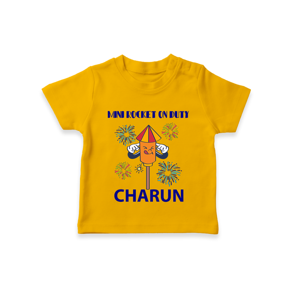 Mini Rocket Diwali Tshirt - CHROME YELLOW - 0-5 Months Old (Chest 17")