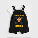 Mini Rocket on Duty Dungaree Set | Personalized Baby Dungaree Set for Diwali Celebration - BLACK - 0 - 5 Months Old (Chest 18")